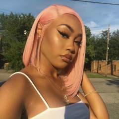 HOT SELLING!!! Light Pink Bob Lace Front Wig, Affordable Price