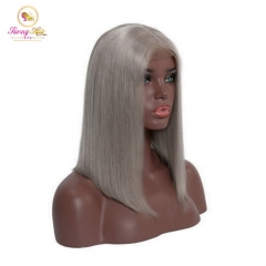 Catch This Color !! Affordable Grey Bob Lace Front Wig