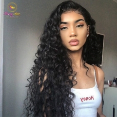 Indian Lace Frontal Wig Pre Plucked With Baby Hair Indian Deep Wave Hair Wig