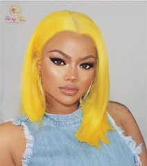 HOT SELLING!!!Yellow Bob Lace Front Wig, Affordable Price