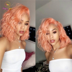 Custom Pink Bob Wig, Wave Lace Front Wig Beautiful Color Wigs