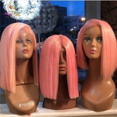 HOT SELLING!!! Light Pink Bob Lace Front Wig, Affordable Price