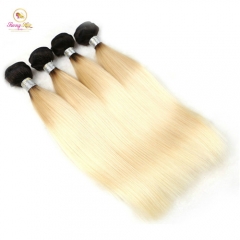 Sanny Blonde Hair,Easy to Take Color, Hot Selling Ombre Blonde 1B/613 Straight 4 Bundles Deals
