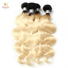 Peruvian Ombre 613 Body Wave Bundles Non Remy 100% Human Hair Extensions Long Blonde Human Hair Weave 10-30 Inch