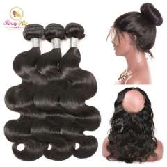 Body Wave Bundles Deals with 360 New Lace Frontal, Ponytail Frontal