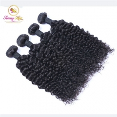 4 Bundle Deals, Soft Jerry Curly Hair Weaving, Double Weft Shedding Free