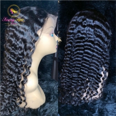 Lace Front Human Hair Wigs Malaysian Deep Wave Wig Pre Plucked Wigs Human Hair With Baby Hair Long Black Hair