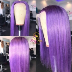 Sanny Lavender Purple Pre Plucked Lace Front Human Hair Wigs With Baby Hair Straight Remy Hair Brazilian Lace Front Wigs