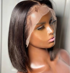Straight Human Hair Bobs 13*4 Lace Front Wigs with Baby Hair Brazilian Remy Hair Unit