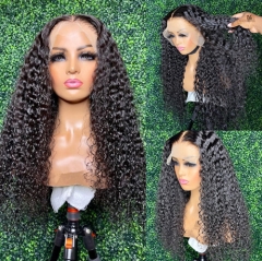 Swiss Lace Deep Curly Human Hair Lace Front Wigs with Baby Hair Brazilian Remy Hair