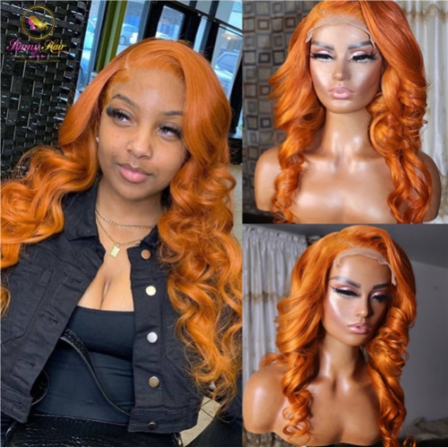 Sanny Hair Wig Ginger  Body Wave Lace Frontal Wig at Affordable Price,Glueless Adjustable Wig, Free Shipping